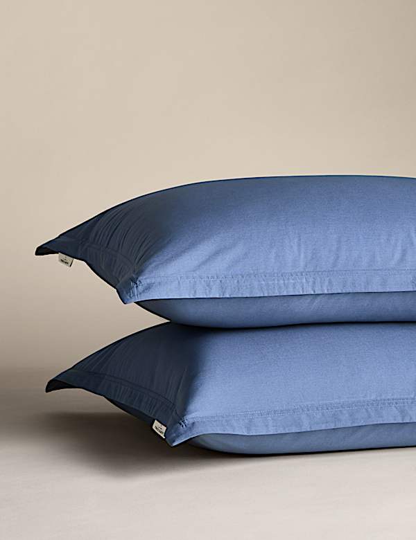 2pk Washed Cotton Oxford Pillowcases - GR
