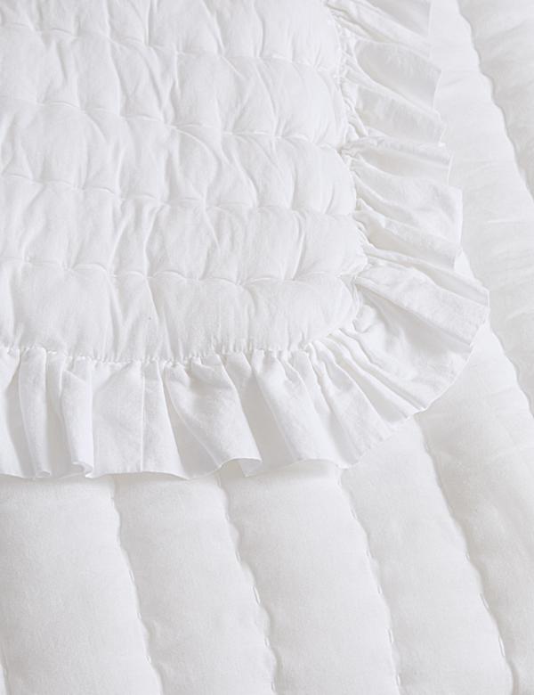 Washed Cotton Quilted Ruffle Bedspread - CA