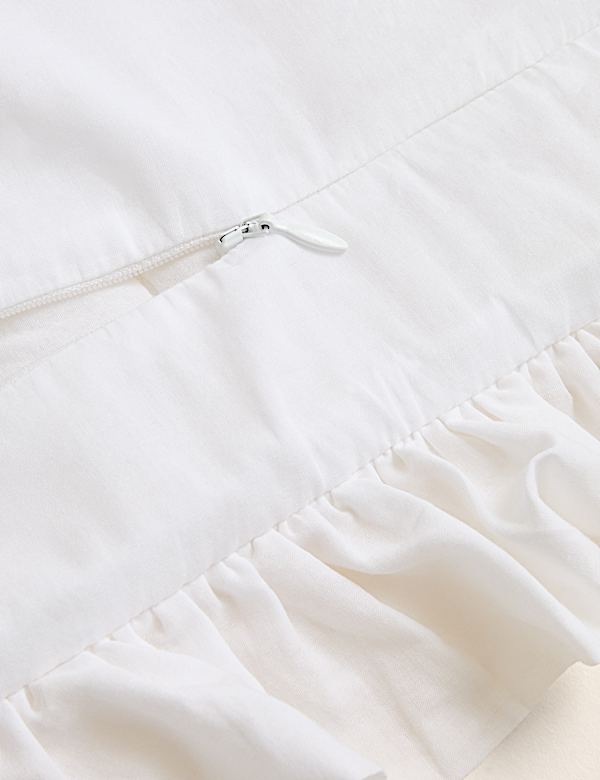 Pure Cotton Textured Ruffle Trim Cushion - AT