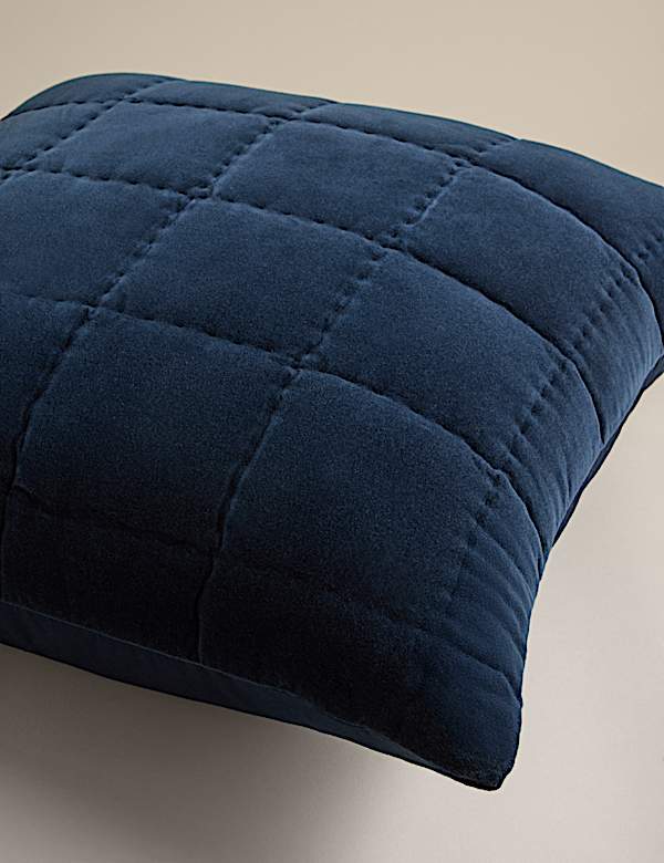 Pure Cotton Velvet Quilted Cushion - DE