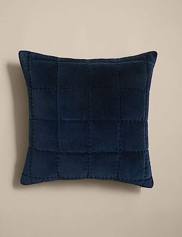 Pure Cotton Velvet Quilted Cushion - DE