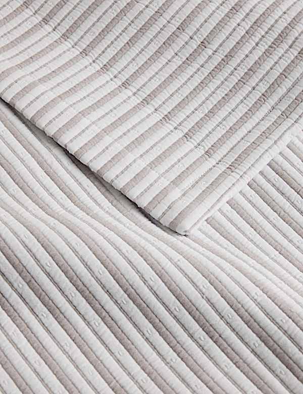 Cotton Rich Striped Matelass&eacute; Bedspread - IS