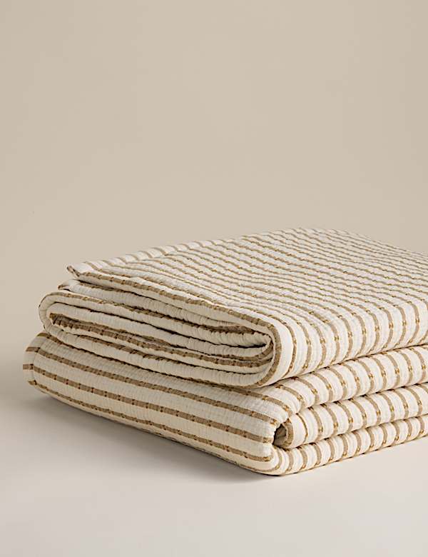 Cotton Rich Striped Matelasse Bedspread - MX