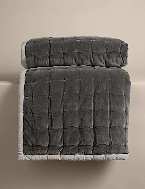 Pure Cotton Velvet Quilted Bedspread - JE
