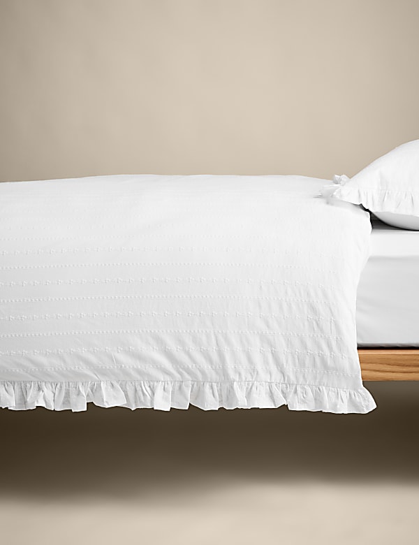 Parure de lit 100 % coton à broderie française à volants - FR