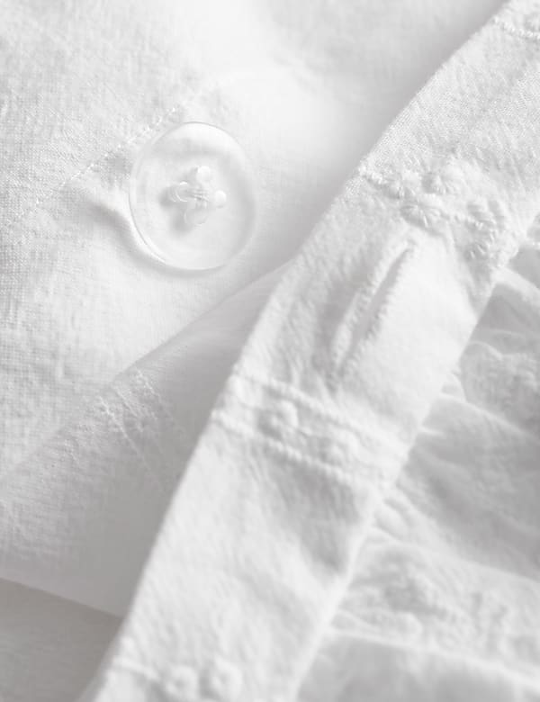 Parure de lit 100 % coton à broderie française à volants - FR