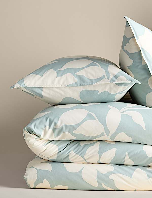 Cotton Rich Silhouette Floral Bedding Set - GR