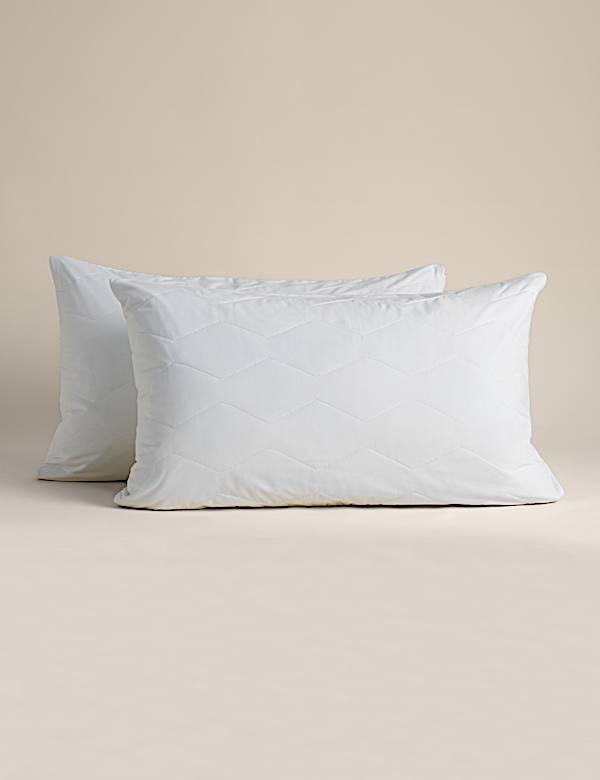 2pk Pure Cotton Quilted Pillow Protectors - CZ