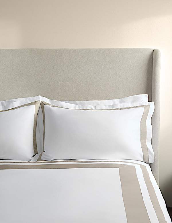 2 Pack Pure Cotton Double Border Pillowcases - JE