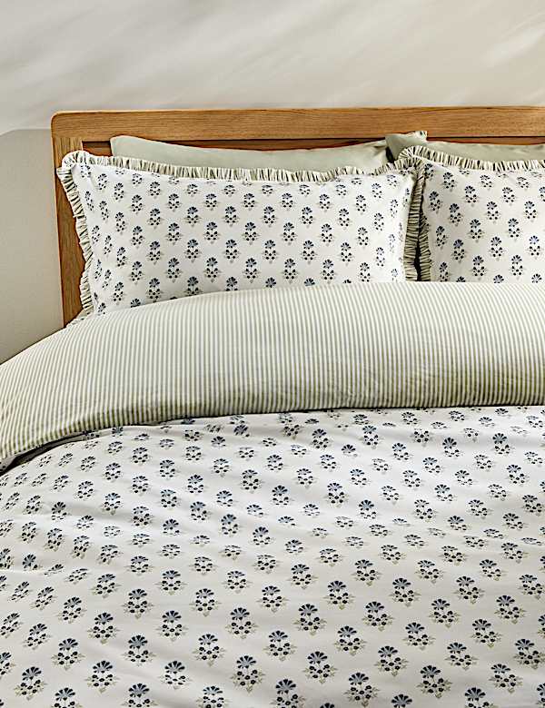 Pure Cotton Floral Ruffle Bedding Set - US