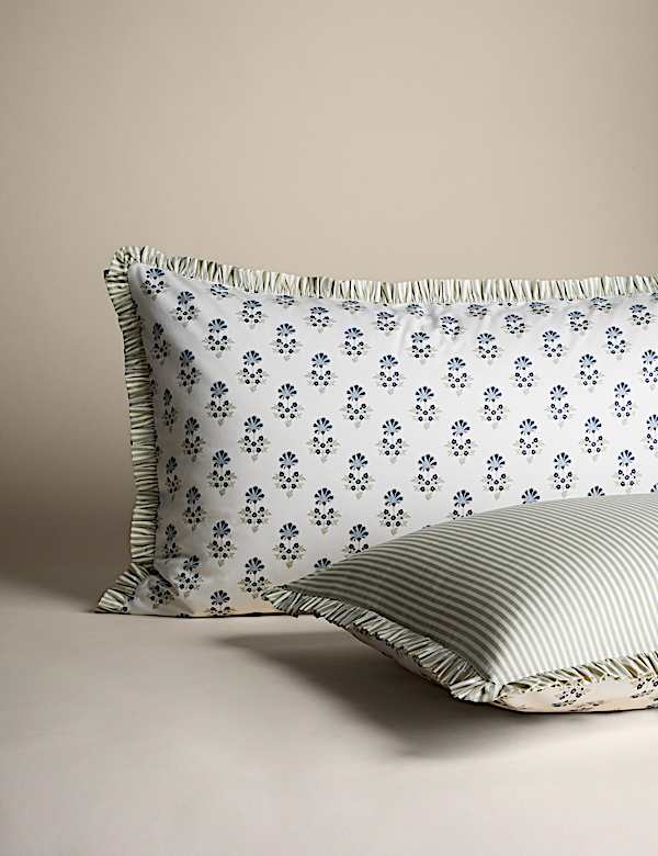 Pure Cotton Floral Ruffle Bedding Set - CA