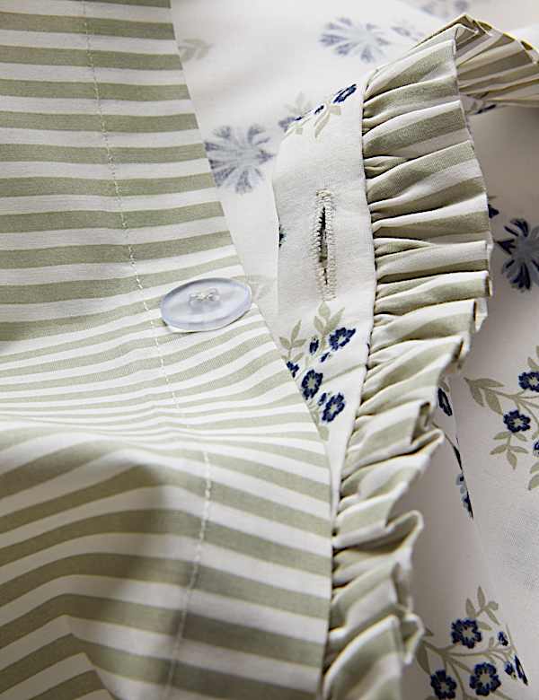 Pure Cotton Floral Ruffle Bedding Set - CA