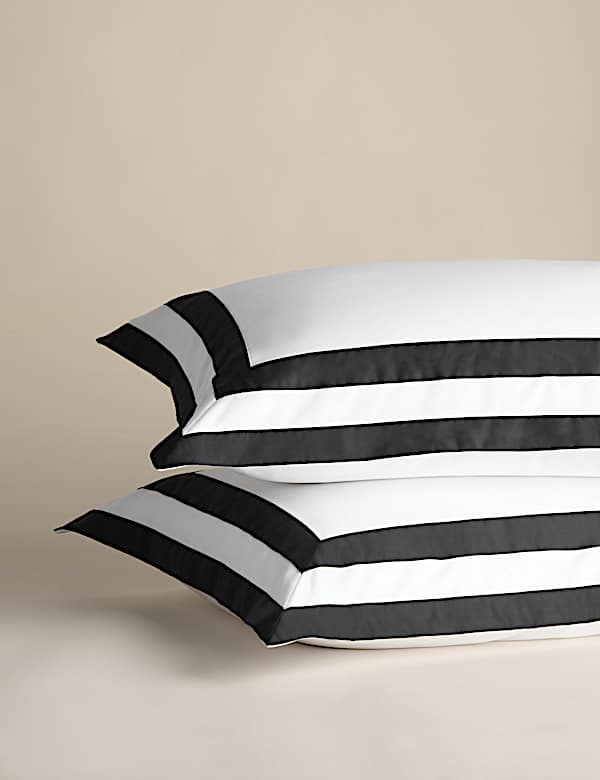 Parure de lit 100 % coton à bordure double - BE