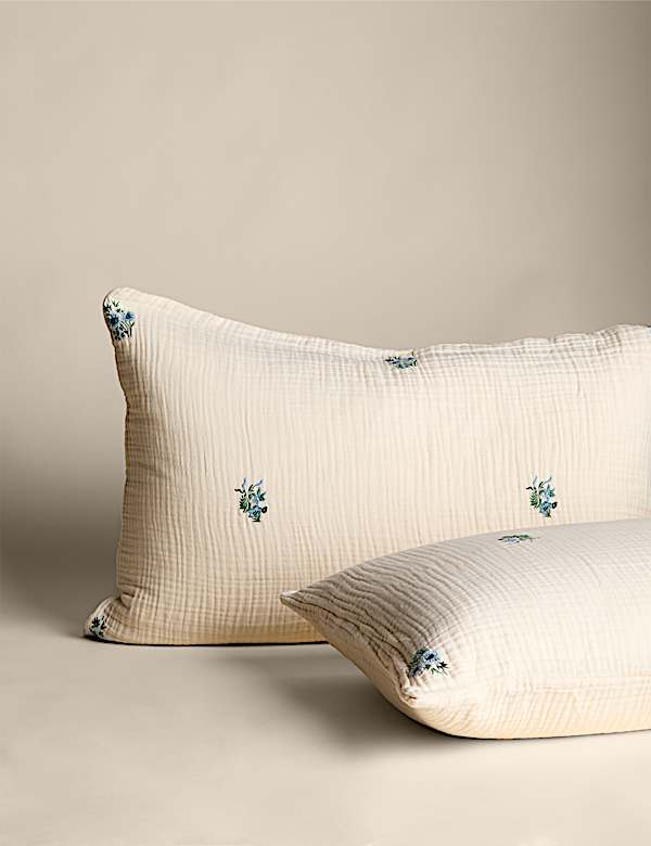 Pure Cotton Embroidered Flower Bedding Set - GR