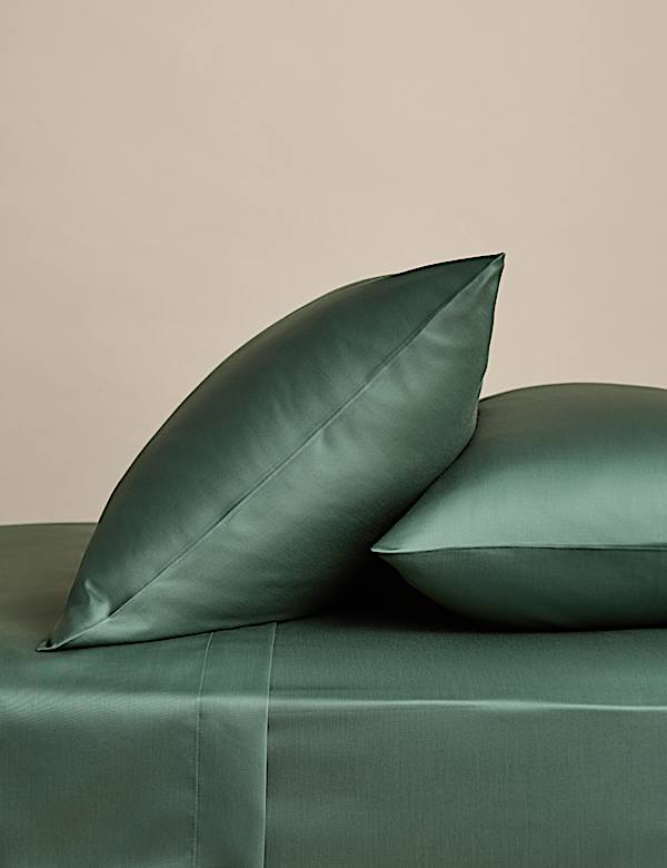 Set tempat tidur bahan Katun Mesir Sehalus Sutera dengan Kerapatan Serat 400 - ID