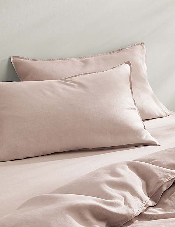 2pk Pure Linen Standard Pillowcases - CH