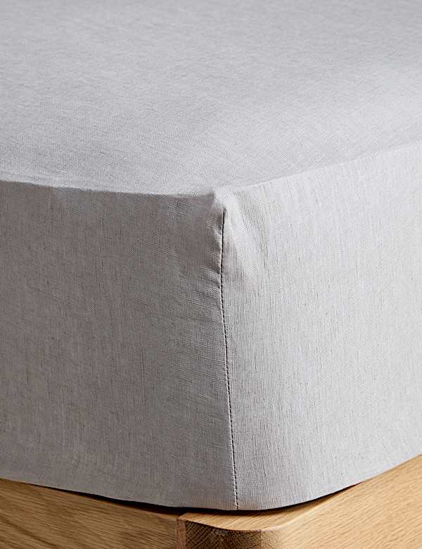 Pure Linen Extra Deep Fitted Sheet - NO