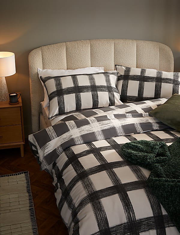 Pure Brushed Cotton Check Bedding Set - RO