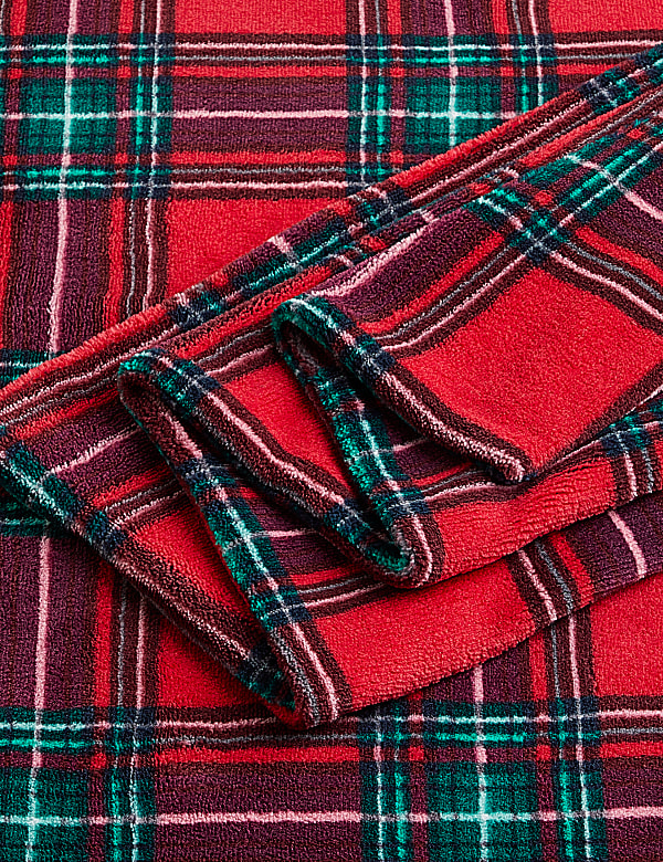 Fleece Checked Bedding Set - GR