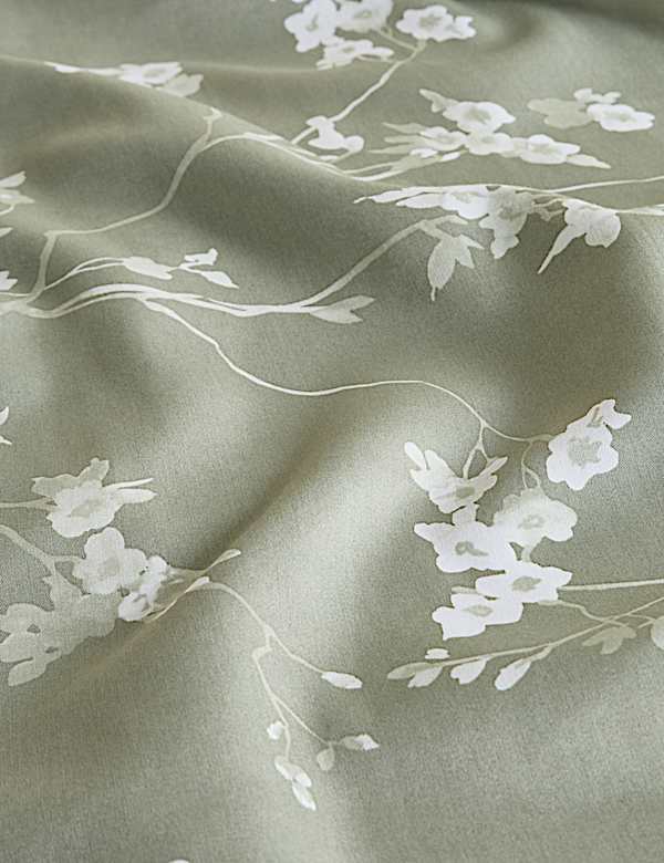 Pure Cotton Sateen Cherry Blossom Flat Sheet - BG