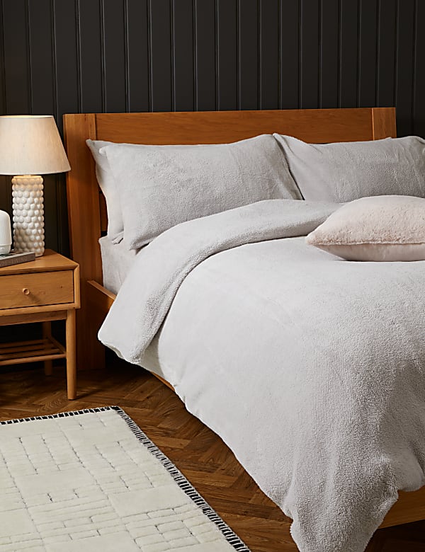 Cosy teddy duvet set hotsell