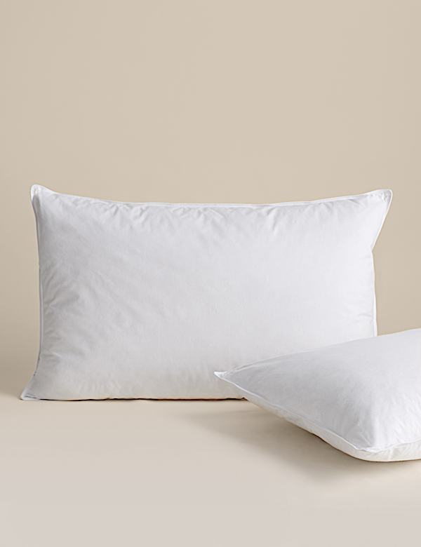 Pack de 2 almohadas de altura media de plum&oacute;n y plumaje de pato - US
