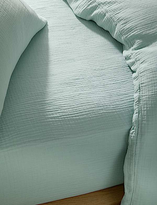 Pure Cotton Muslin Deep Fitted Sheet - HR