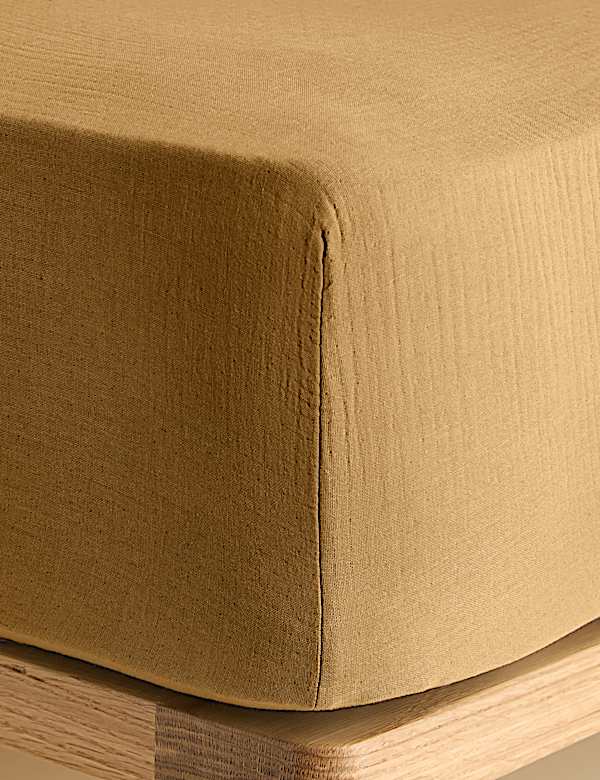 Pure Cotton Muslin Deep Fitted Sheet - FI