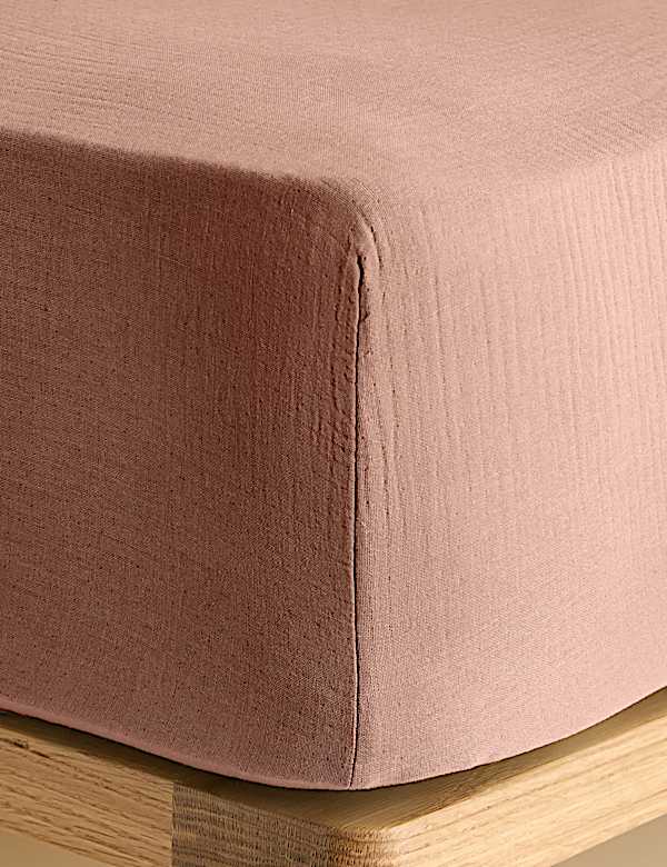 Pure Cotton Muslin Deep Fitted Sheet - HU
