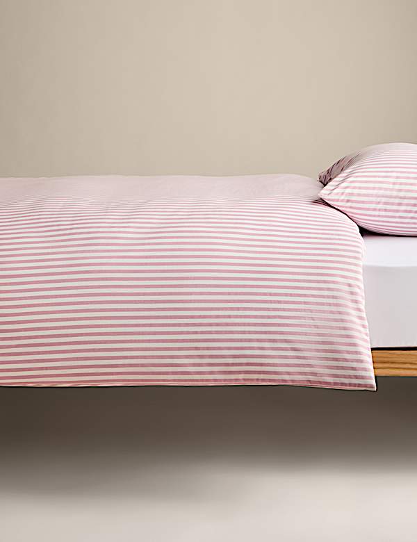Cotton Blend Striped Bedding Set - ID