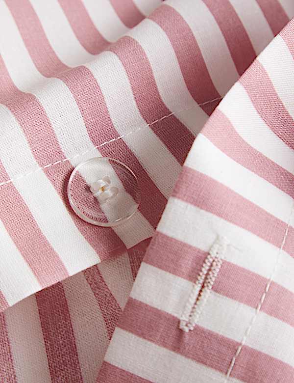 Cotton Blend Striped Bedding Set - ID