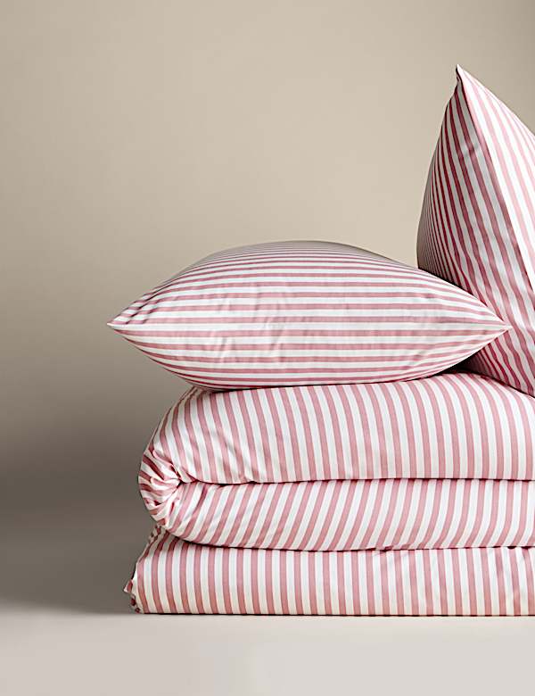 Cotton Blend Striped Bedding Set - ID