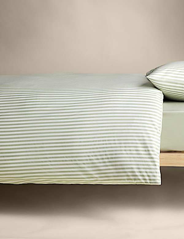 Cotton Blend Striped Bedding Set - FR