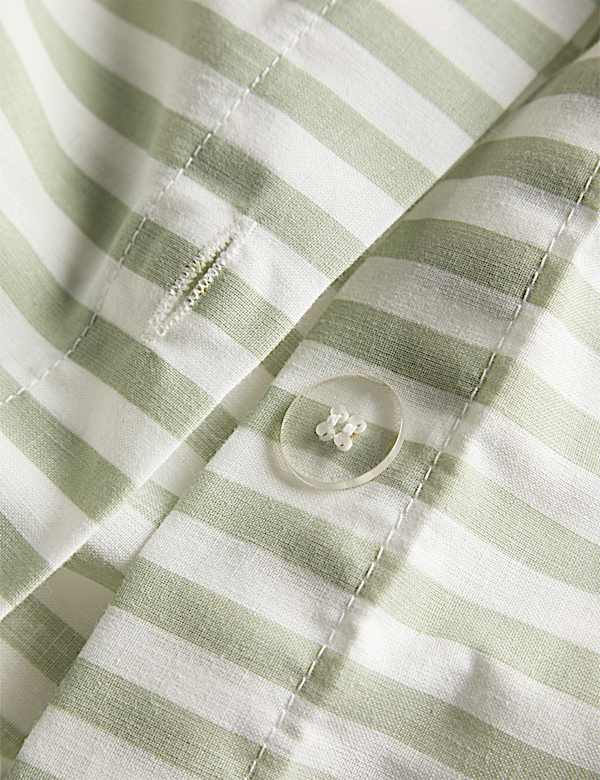 Cotton Blend Striped Bedding Set - FR