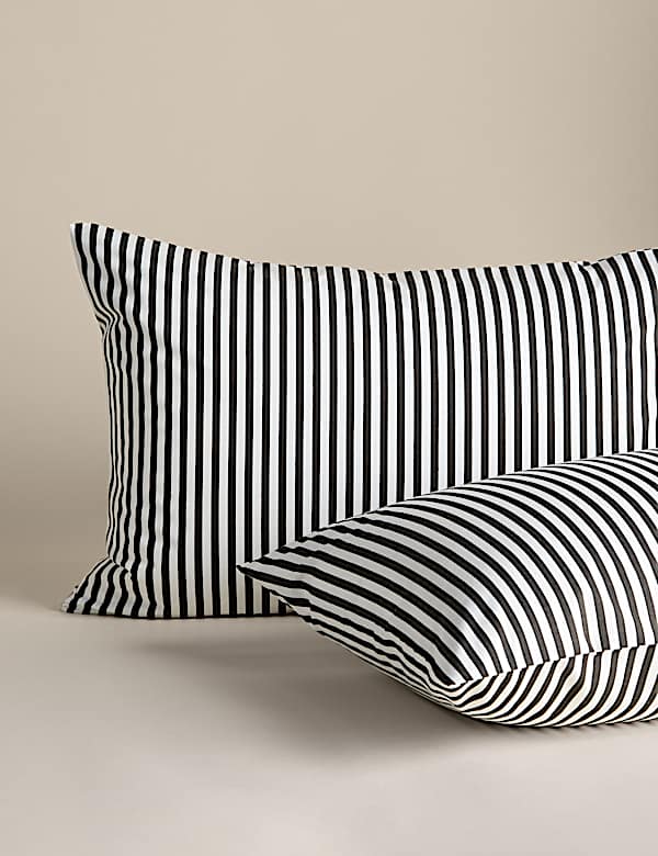 Ropa de cama de rayas con algod&oacute;n - US