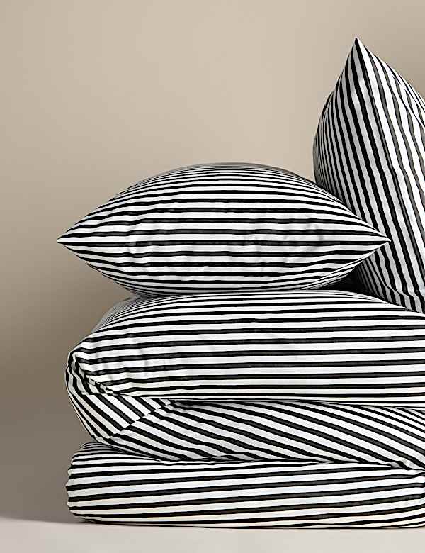Ropa de cama de rayas con algod&oacute;n - US