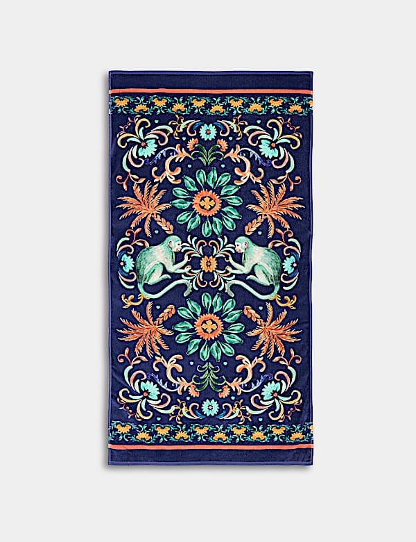 Pure Cotton Monkey Print Beach Towel - GR