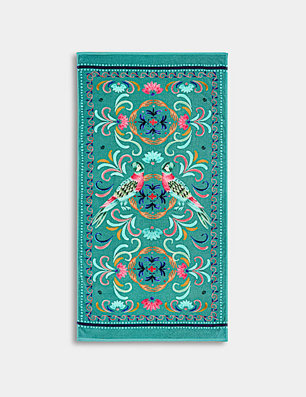 Pure Cotton Parrot Print Beach Towel - GR