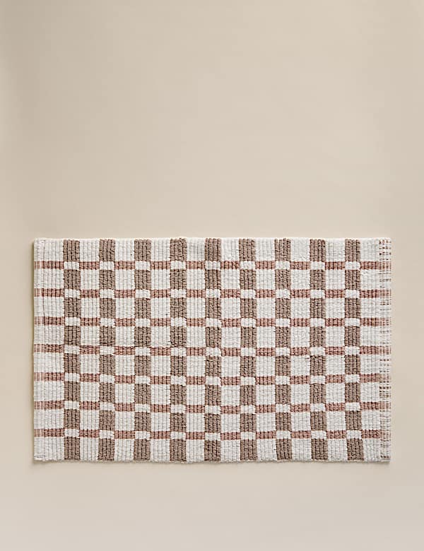 Pure Cotton Geometric Bath Mat - CY
