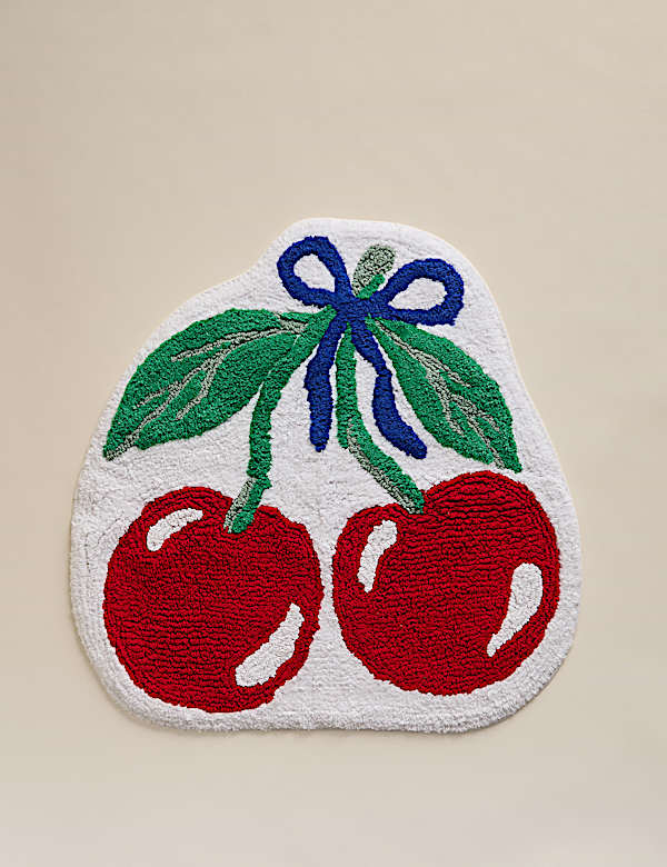 Pure Cotton Cherry Bath Mat - IS