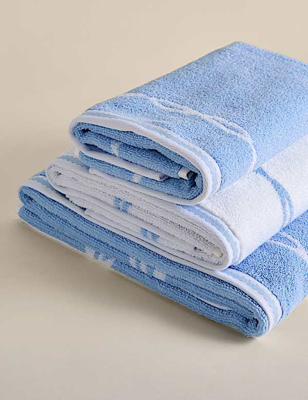 מגבת מכותנה טהורה עם דוגמת פפיונים - IL