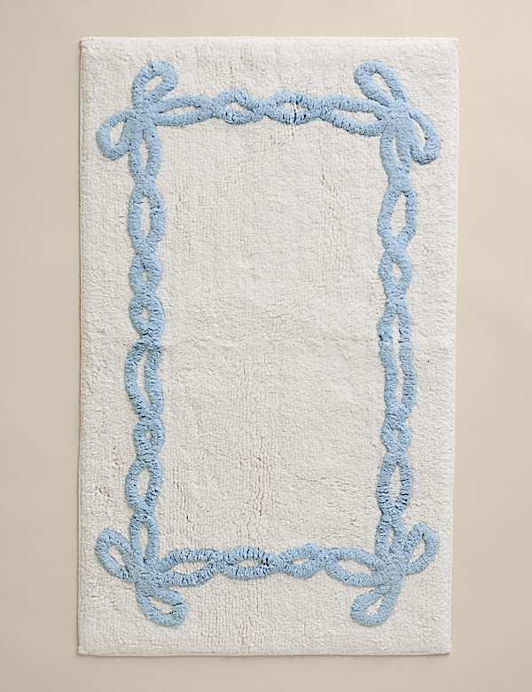 Pure Cotton Bow Bath Mat - US