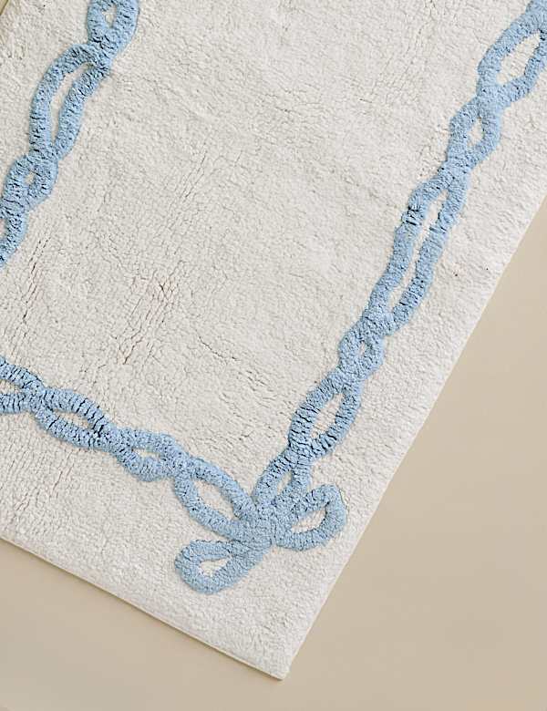 Pure Cotton Bow Bath Mat - US