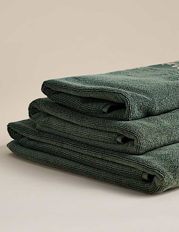 Pure Cotton Embroidered Floral Bath Towel - AU