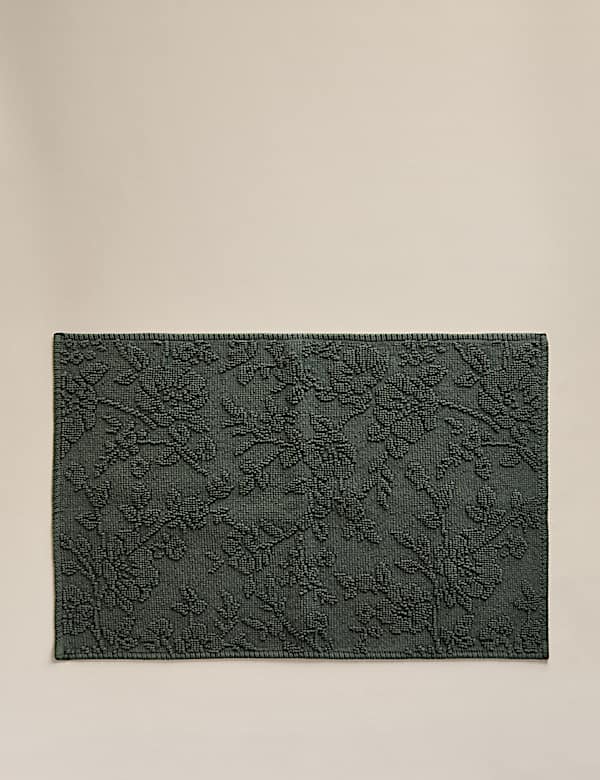 Pure Cotton Floral Bath Mat - NL