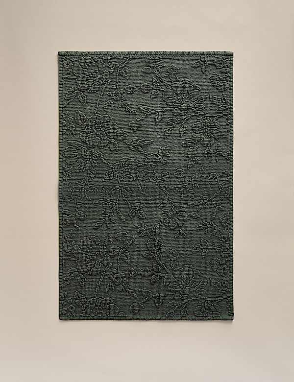 Pure Cotton Floral Bath Mat - DK