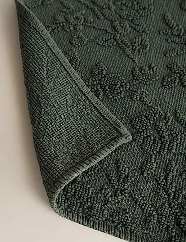 Pure Cotton Floral Bath Mat - DK