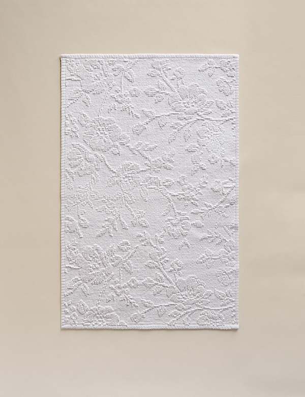 Květovaná koupelnová předložka z čisté bavlny - CZ