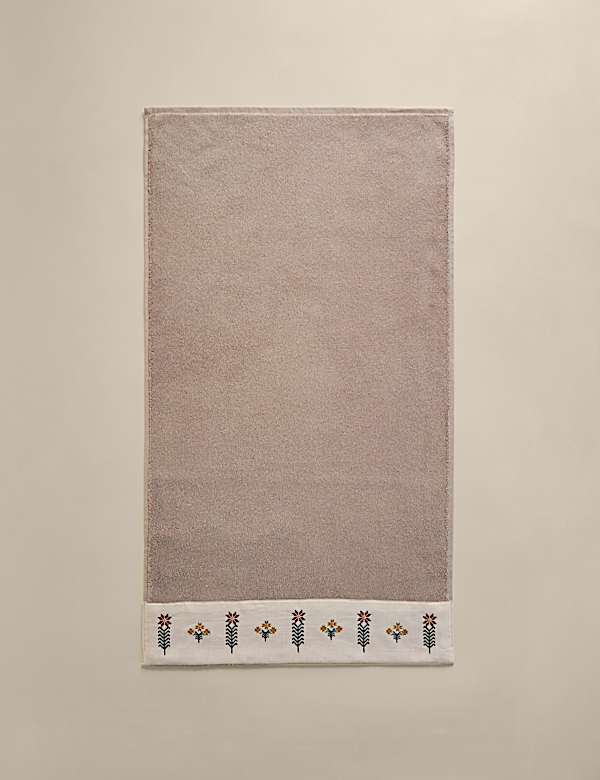 Pure Cotton Floral Embroidered Towel - RO