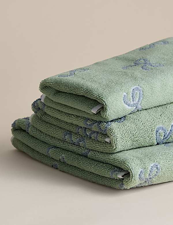 מגבת מכותנה טהורה עם דוגמת פפיונים - IL